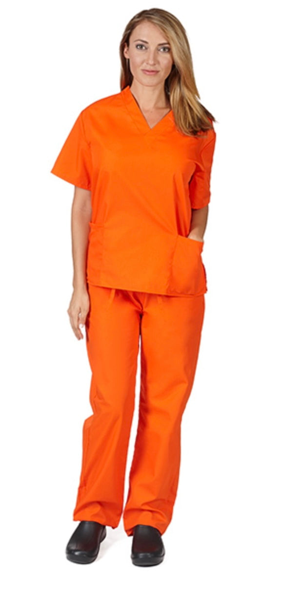 Orange Basic Scrub Set