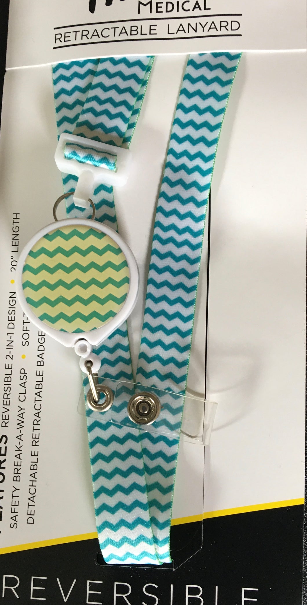 Teal Stripped Lanyard
